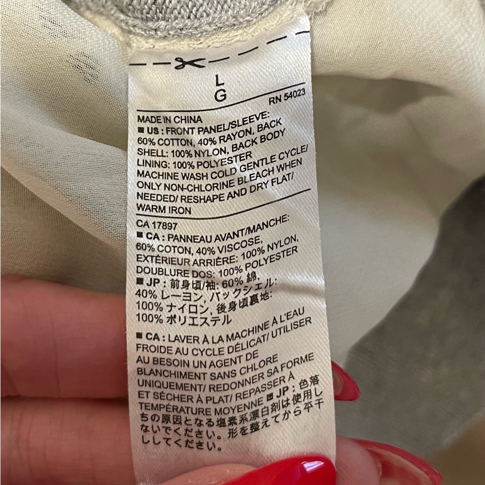 Banana Republic Light Gray V-Neck Sweater with Lace Details - Picture 5 of 5